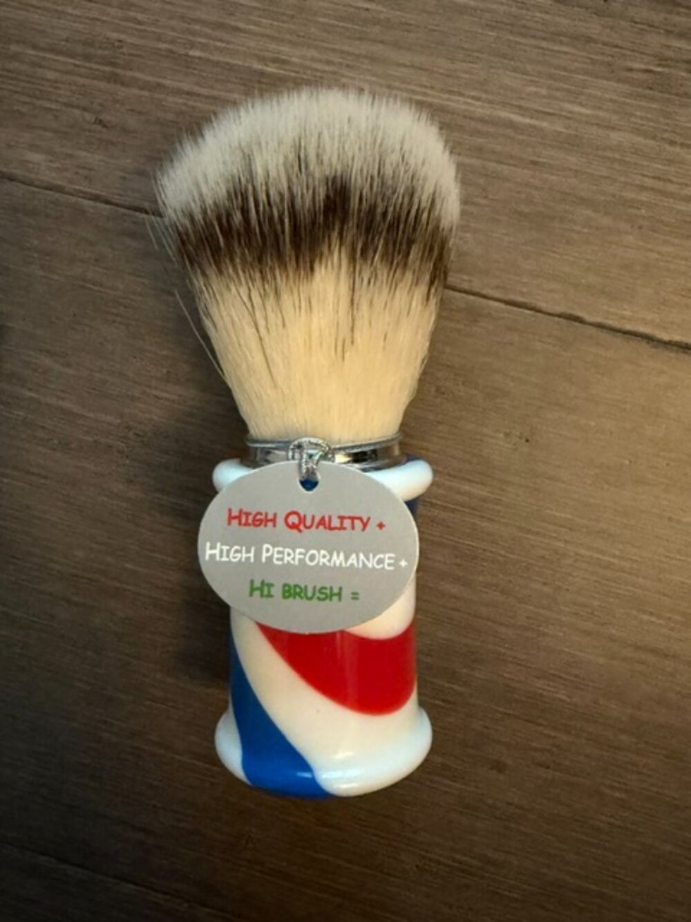 Omega Barber Pole High Performance Fiber Shaving Brush - Made in Italy